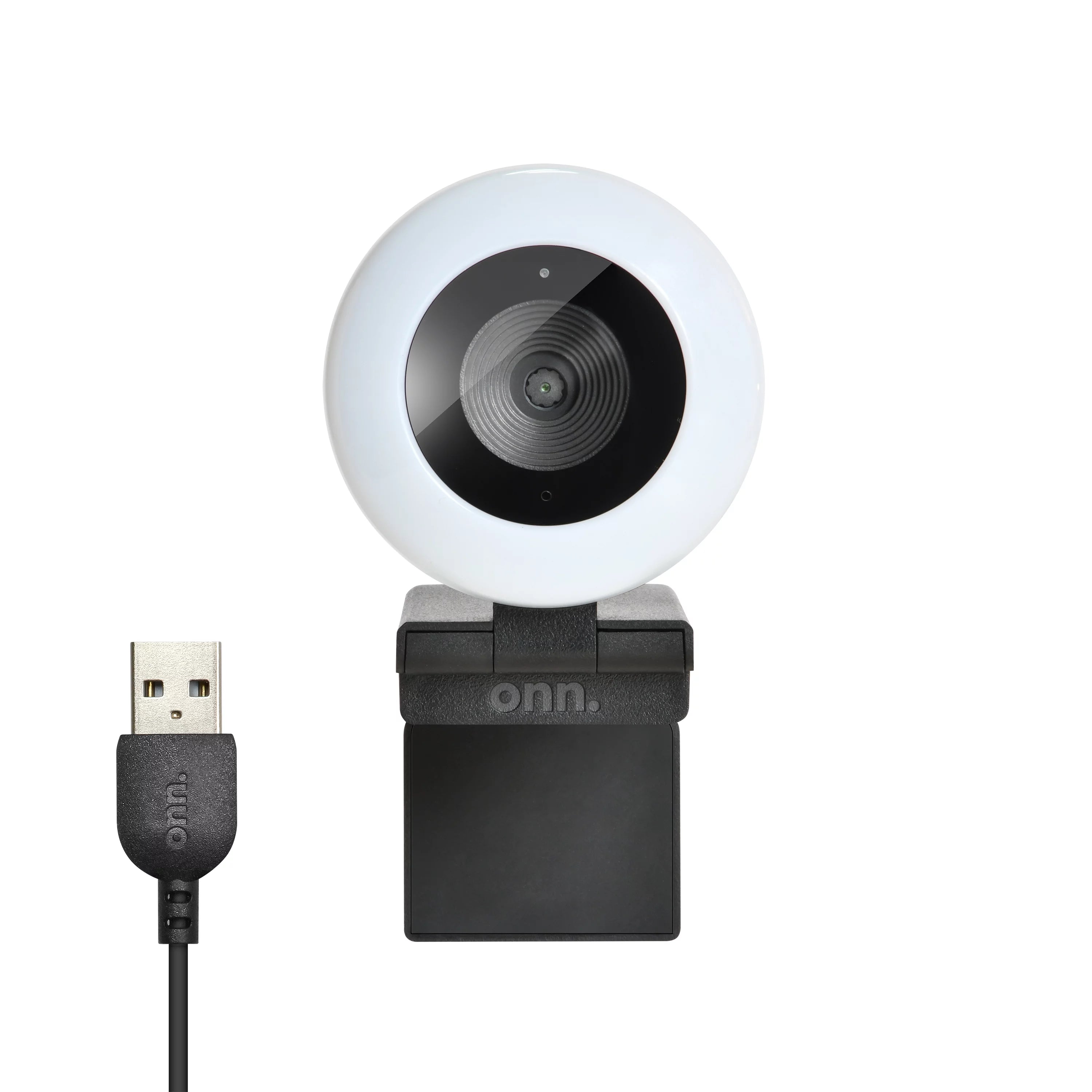 onn. Webcam with Ring Light, Autofocus, Built-in Microphone B37912