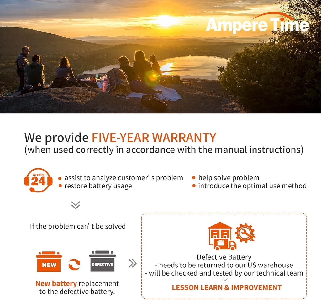 Ampere Time 12V 200Ah Plus LiFePO4 Battery with 200A BMS N84511