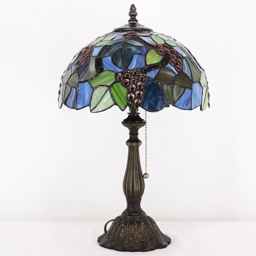 Tiffany Stained Glass Table Lamp Sea Blue Pear J2662
