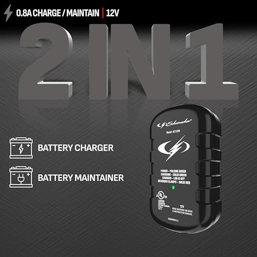 Schumacher Electric 0.8A Car Battery Charger and Maintainer for 12V Batteries, SC1299 Z869387