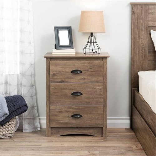 Prepac Sonoma Tall Nightstand with 3 Drawers, Black Q28004