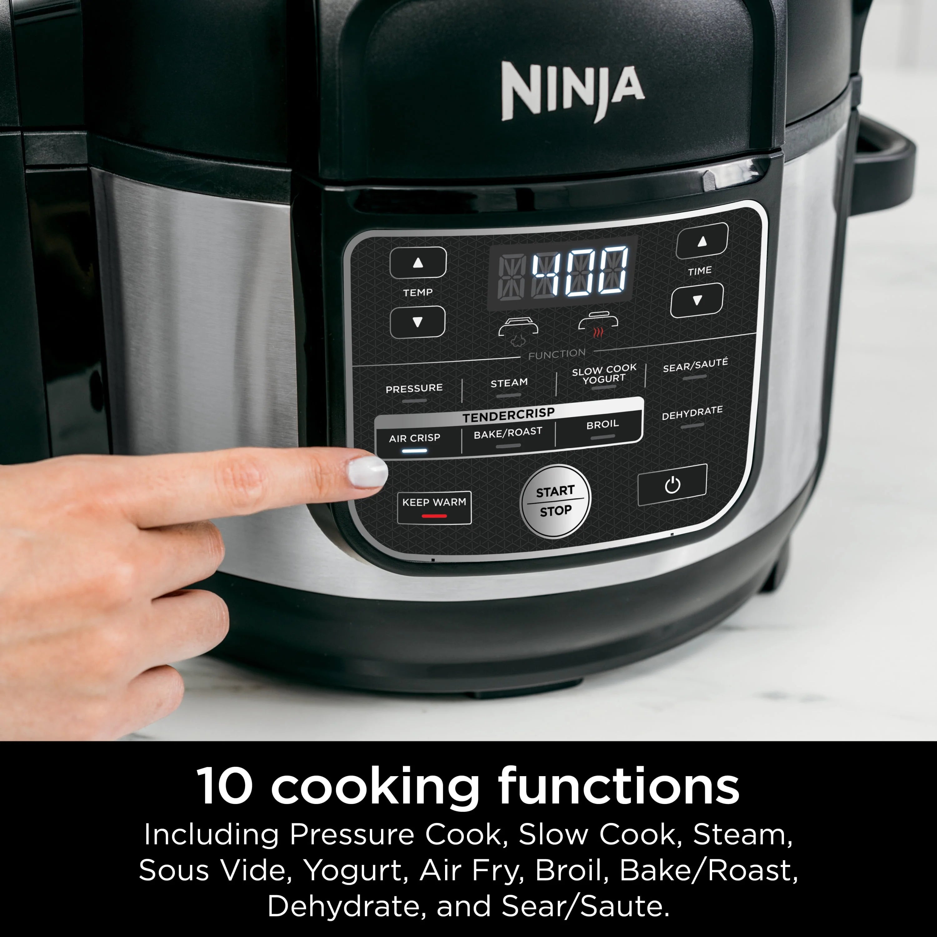 Ninja Foodi 10-in-1 6.5-Quart Pro Pressure Cooker Air Fryer Multicooker, Stainless T600