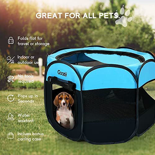 Portable Dog Playpen for Small Dogs Indoor Outdoor, Collapsible with Roof Cover, Green C304366