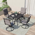 7-Piece Patio Dining Set for 6 with Swivel Chairs and Rectangular Table P2318