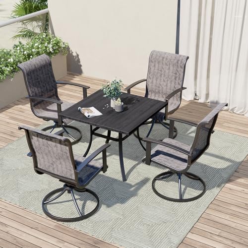 7-Piece Patio Dining Set for 6 with Swivel Chairs and Rectangular Table P2318