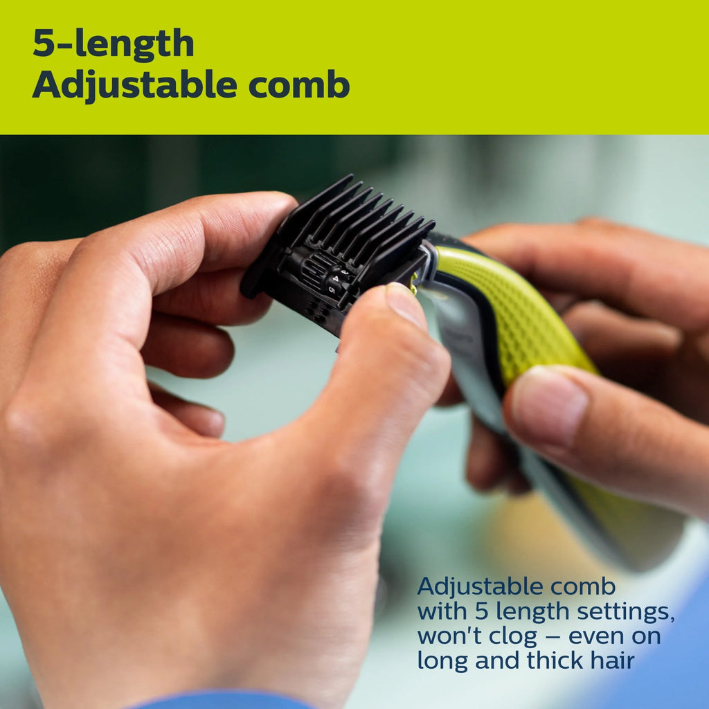 Philips Norelco Oneblade 360 Face + Body Hybrid Electric Razor and Beard Trimmer for Men U52838