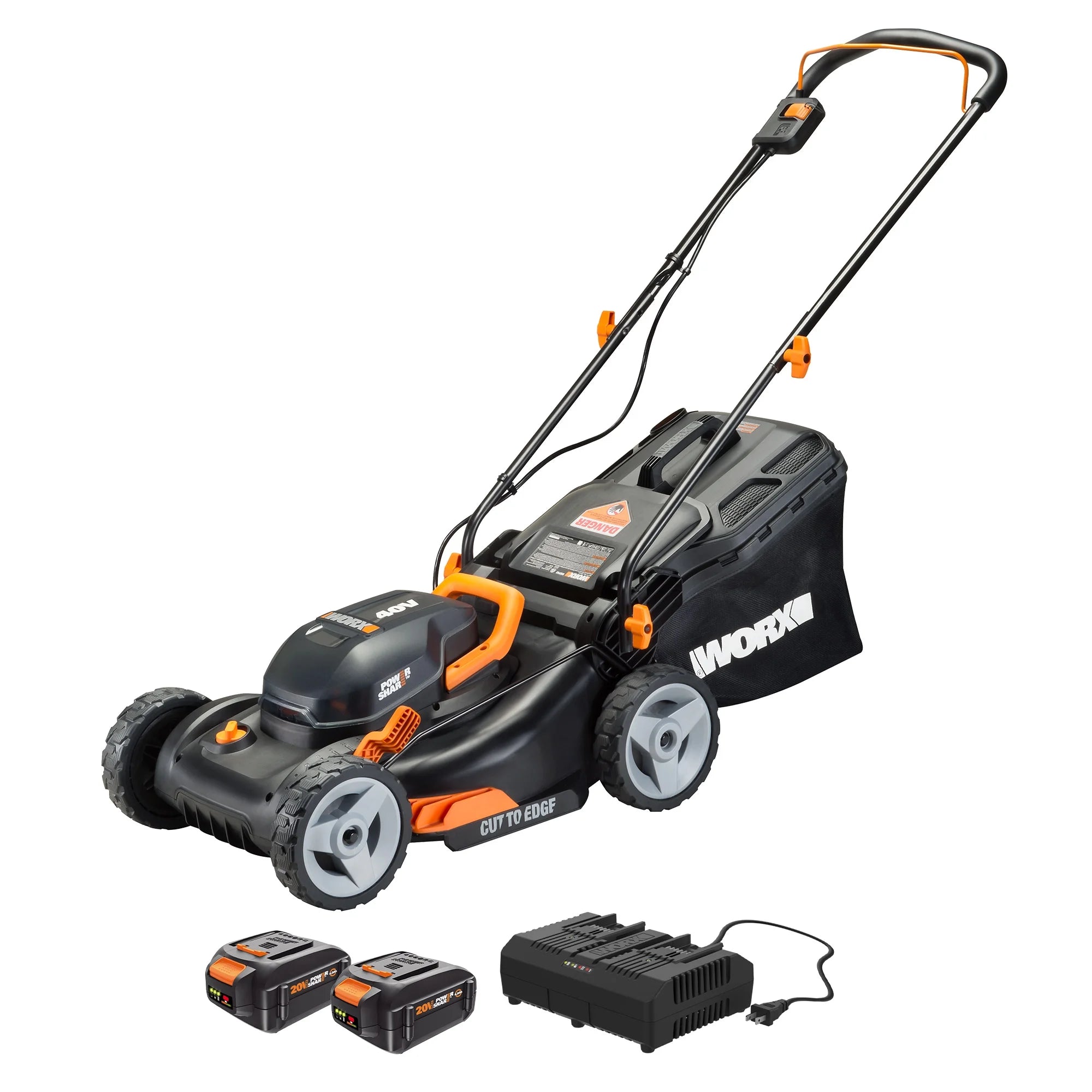 Worx WG743 40V Power Share 4.0Ah 16 Cordless Lawn Mower (Battery & Charger Included)