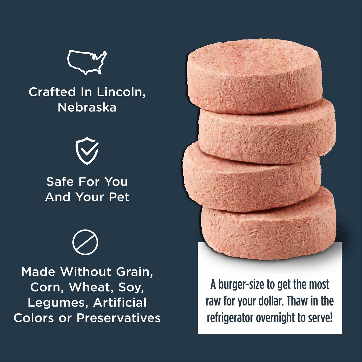 Instinct Frozen Raw Patties Grain Free Real Beef Dog Food H21822