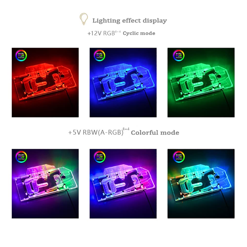 EVGA RTX 3090 3080 FTW3 Ultra GPU Water Cooling Block with RGB LED I80149
