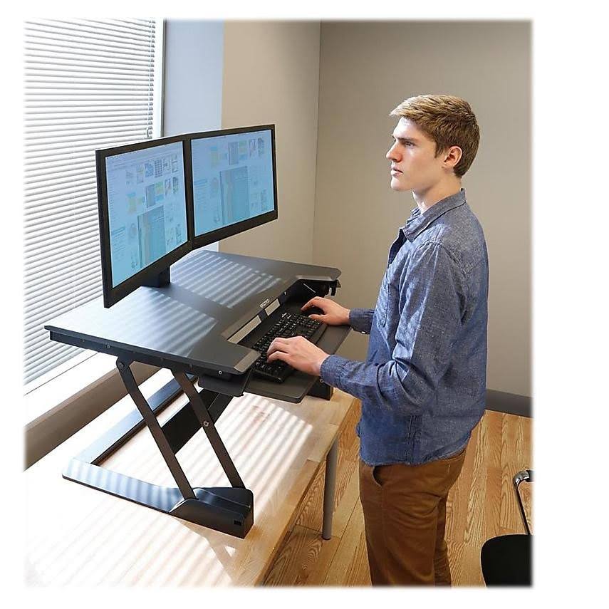 Ergotron WorkFit Sit-Stand Desktop Workstation, Black V268517
