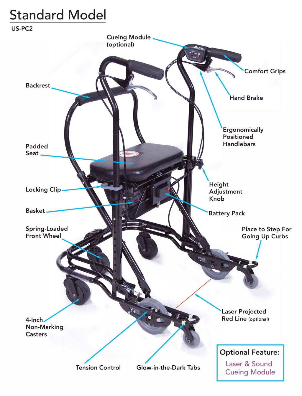 U-Step Walking Stabilizer Walker Standard 5-Foot 1 to 6-Foot 1 P56330