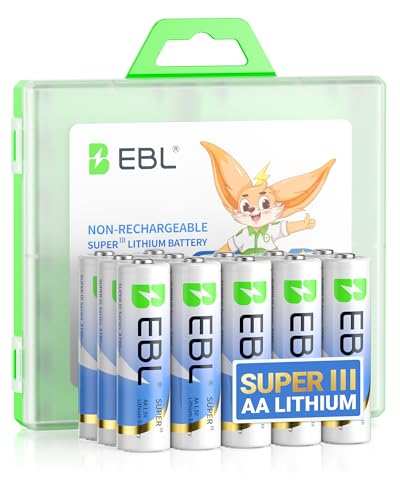 EBL AA Lithium Batteries 3700mAh 1.5V, 12 Pack Non-Rechargeable Z1136
