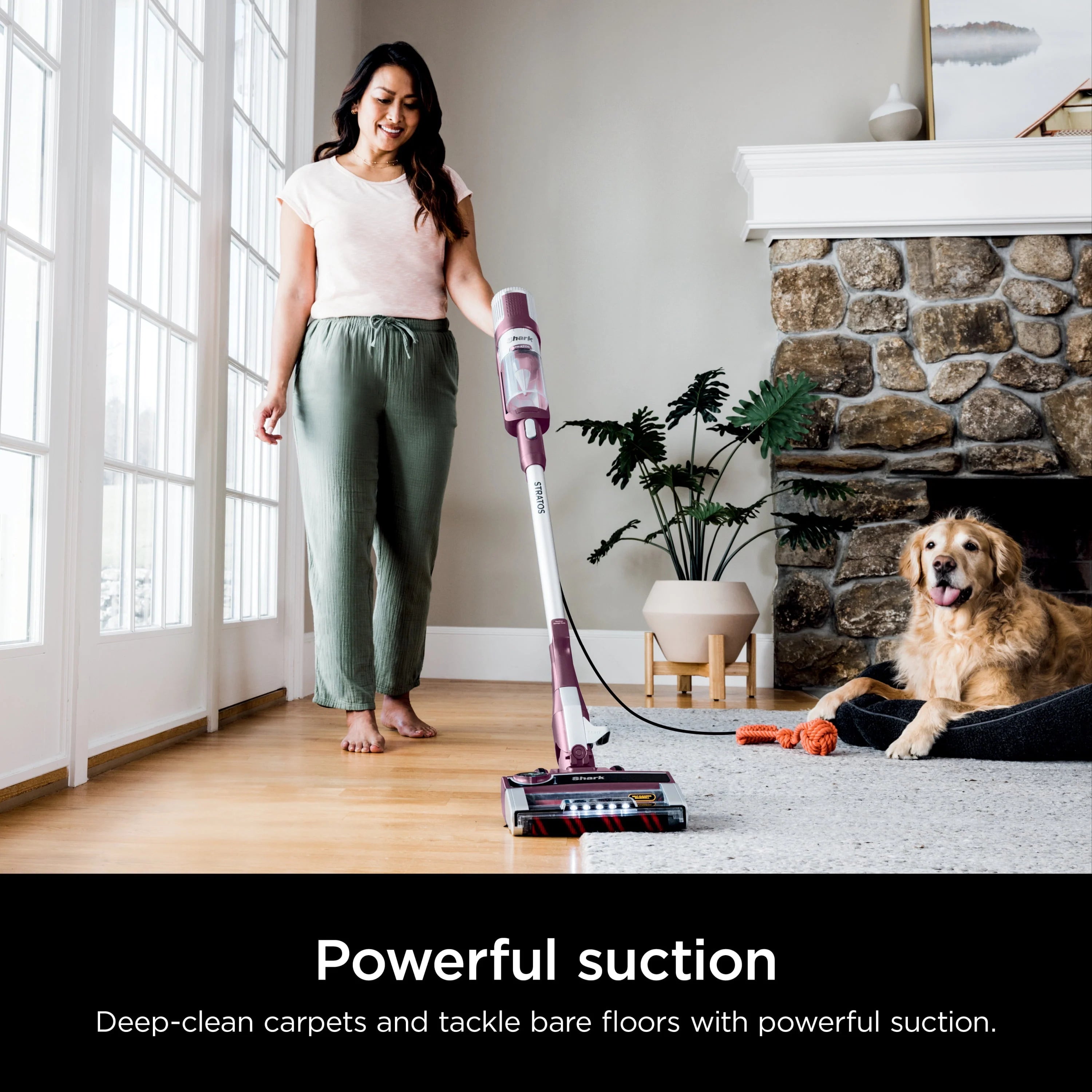 Shark Stratos UltraLight Corded Stick Vacuum with DuoClean PowerFins HairPro G8283
