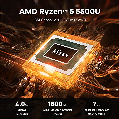 Beelink SER5 Mini PC AMD Ryzen 5 5500U 32GB DDR4 500GB NVMe SSD H29671