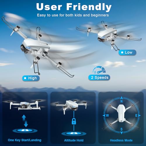 Foldable 2K HD FPV Drone with Brushless Motor for Adults U5487