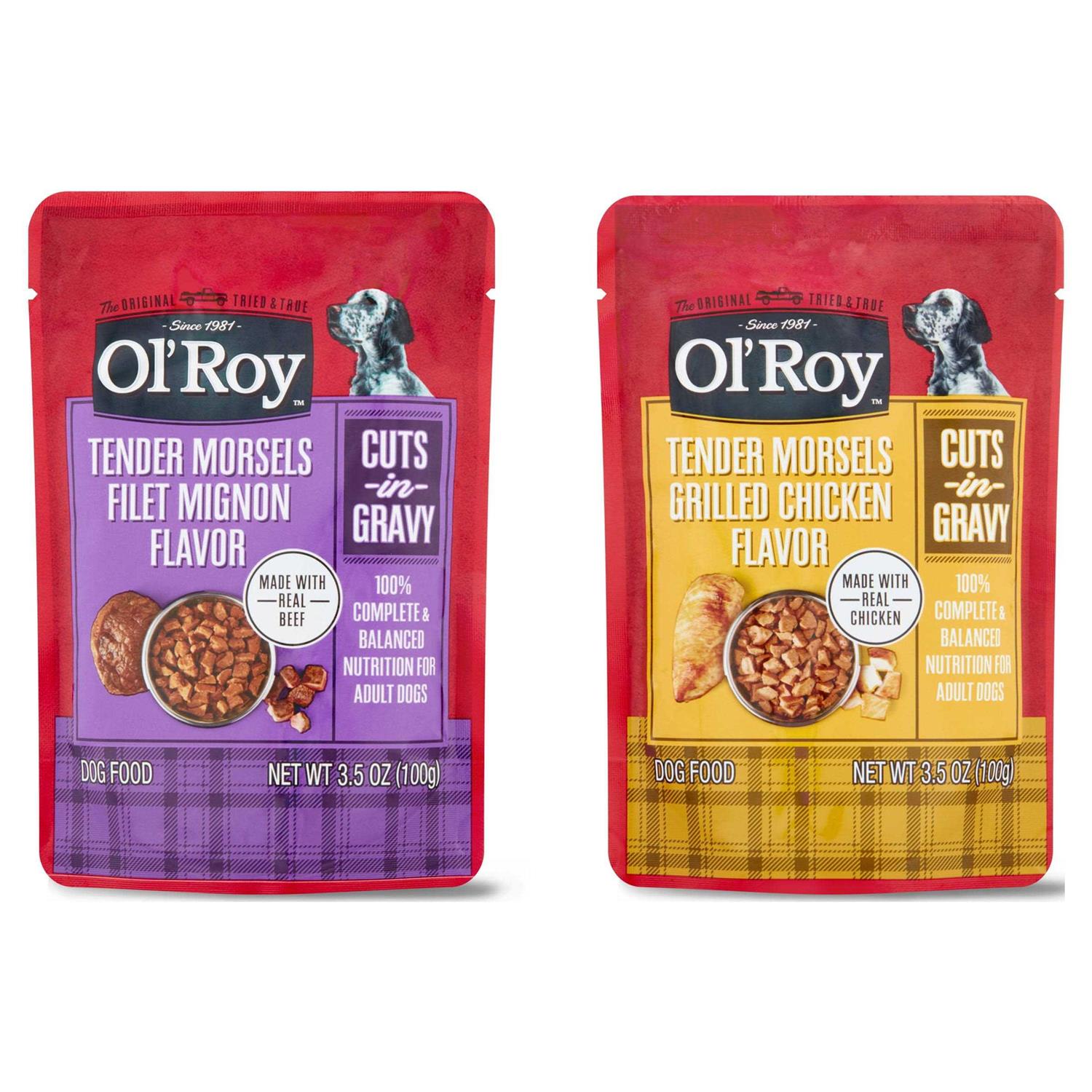 Ol’ Roy Cuts in Gravy Wet Dog Food Variety Pack, Tender Morsels E872