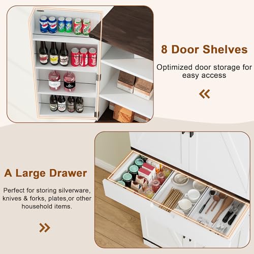 72" Tall Storage Cabinet with Adjustable Shelves & Steel Frame, Dark Grey F5479