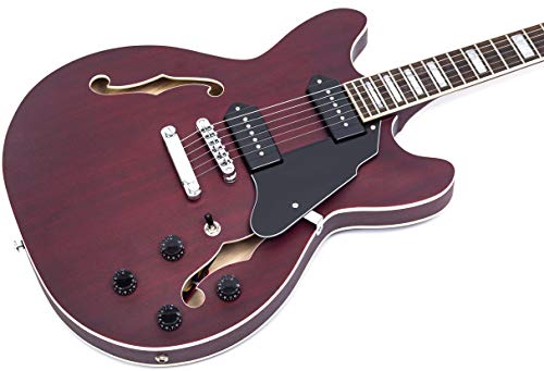 GROTE Semi-Hollow Electric Guitar P90 Grey P43324