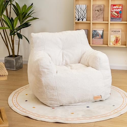 Bean Bag Chair with Filler, Tufted Soft Stuffed, Black B61630