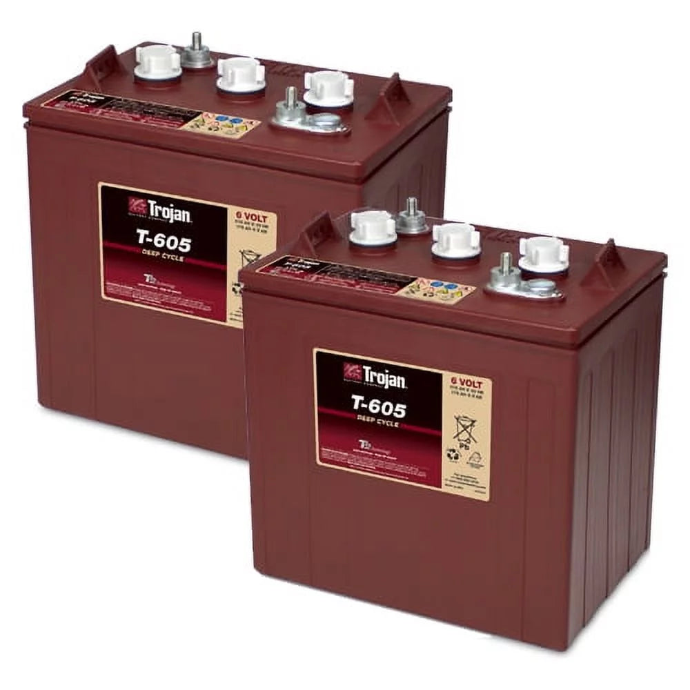 Trojan T605 6 Volt, 210 AH Deep Cycle Battery - 2 Pack