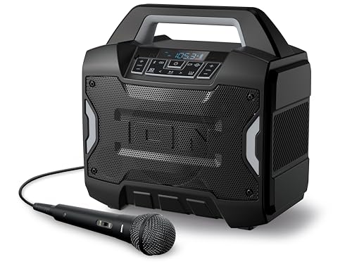 ION Block Rocker Portable Bluetooth Party Speaker with Karaoke Microphone T461114