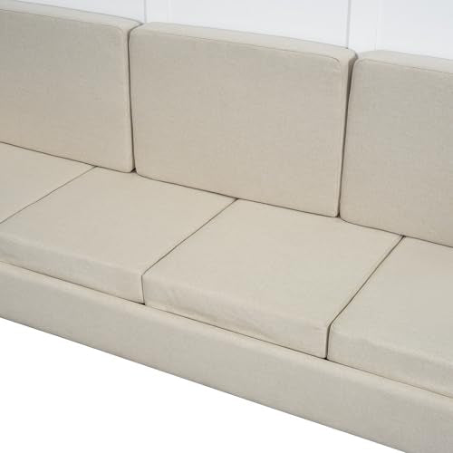 MERITLINE Queen Murphy Bed with Couch and Storage Shelves, White M951