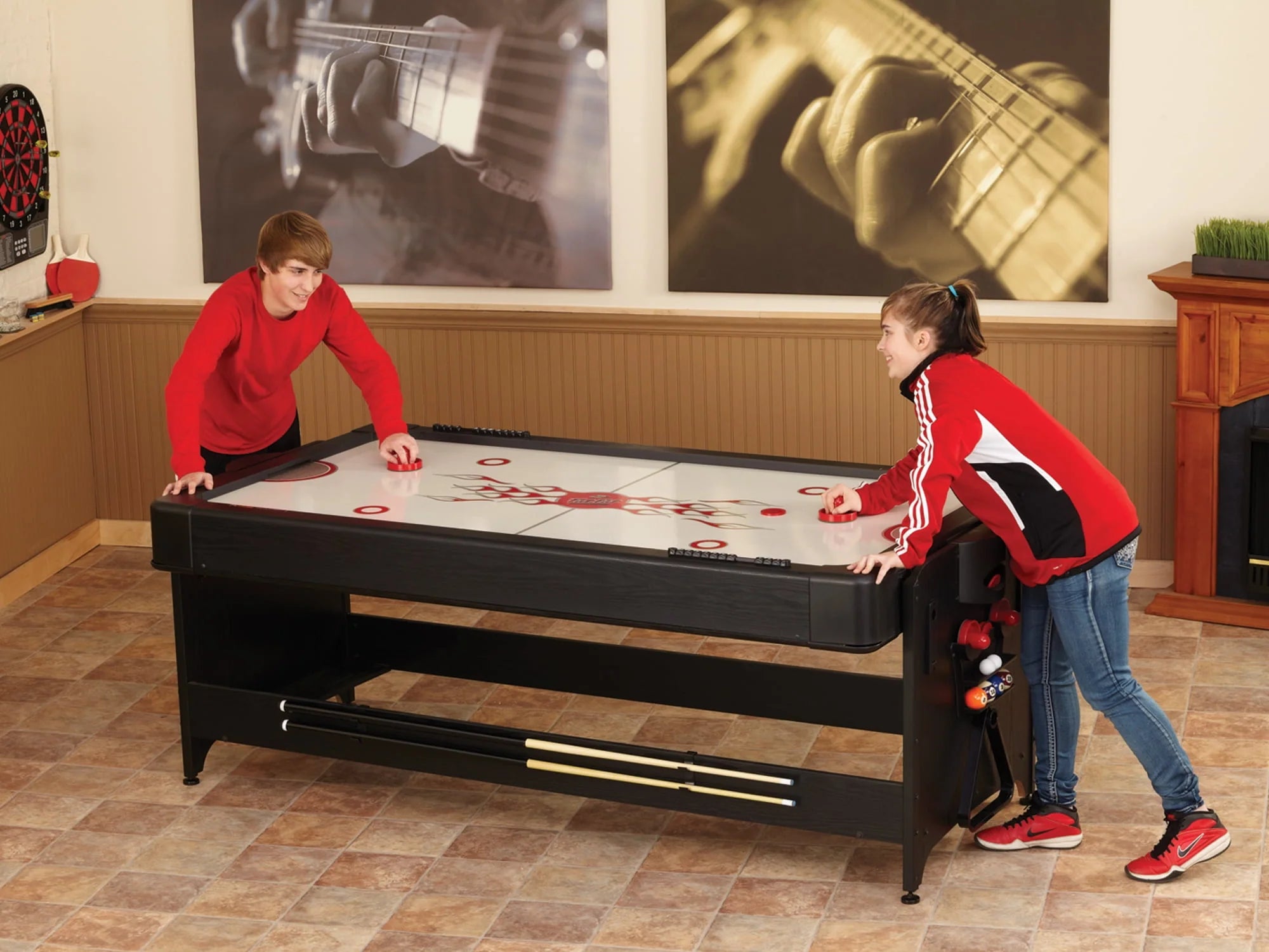 Fat Cat Pockey 7' 2-in-1 Billiards and Air Hockey Table M99974