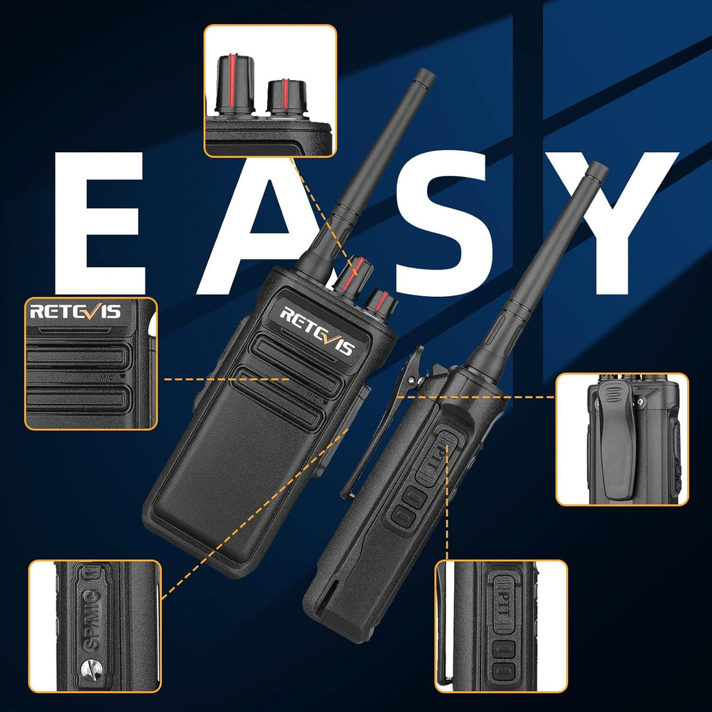 Retevis RB23 Waterproof GMRS Two-Way Radios, Rechargeable, 2 Pack X86078