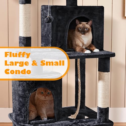 Yaheetech 62.5in Cat Tree with Platform & Hammock, Dark Gray L747397