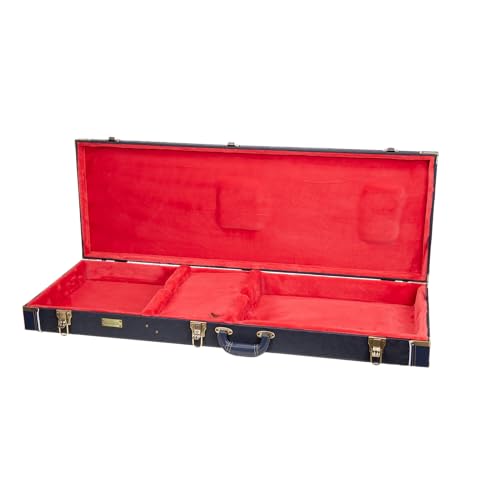 Crossrock Relief Series 335 Guitar Case for ES-335 & Semi-Hollow Electric Guitars, Carved Smoke Blue Finish S516
