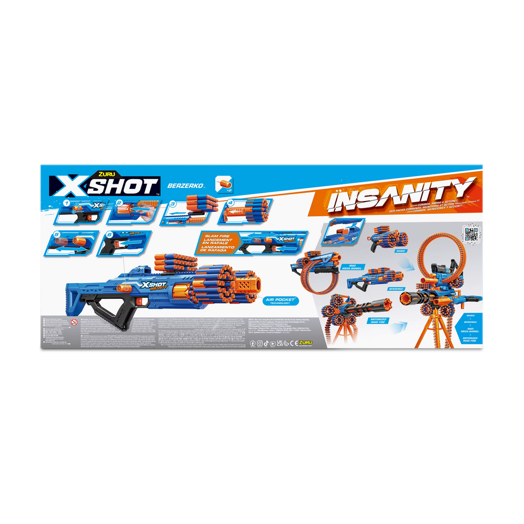 X-Shot Insanity Berzerko by ZURU Dart Blaster, 48 Darts, Ages 8+ K243
