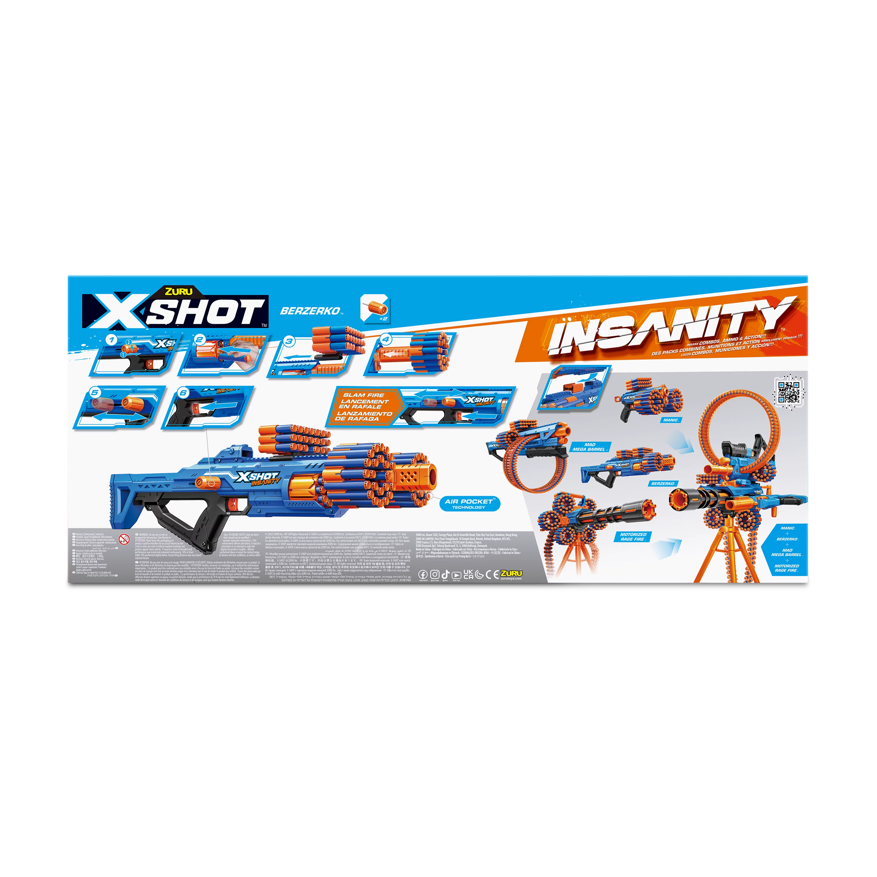 X-Shot Insanity Berzerko by ZURU Dart Blaster, 48 Darts, Ages 8+ K243
