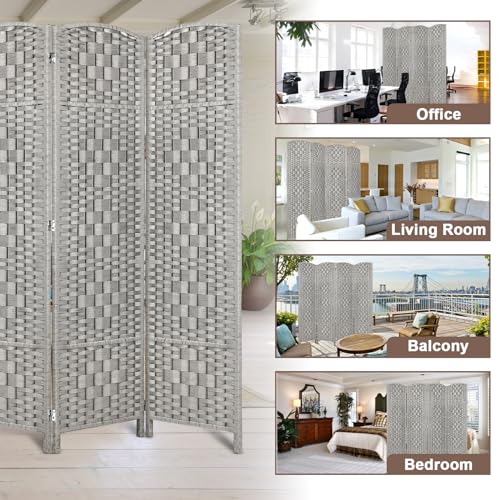 Rose Home Fashion 6 ft Tall Room Divider 4 Panel Folding Privacy Screen, Dark Coffee C8634