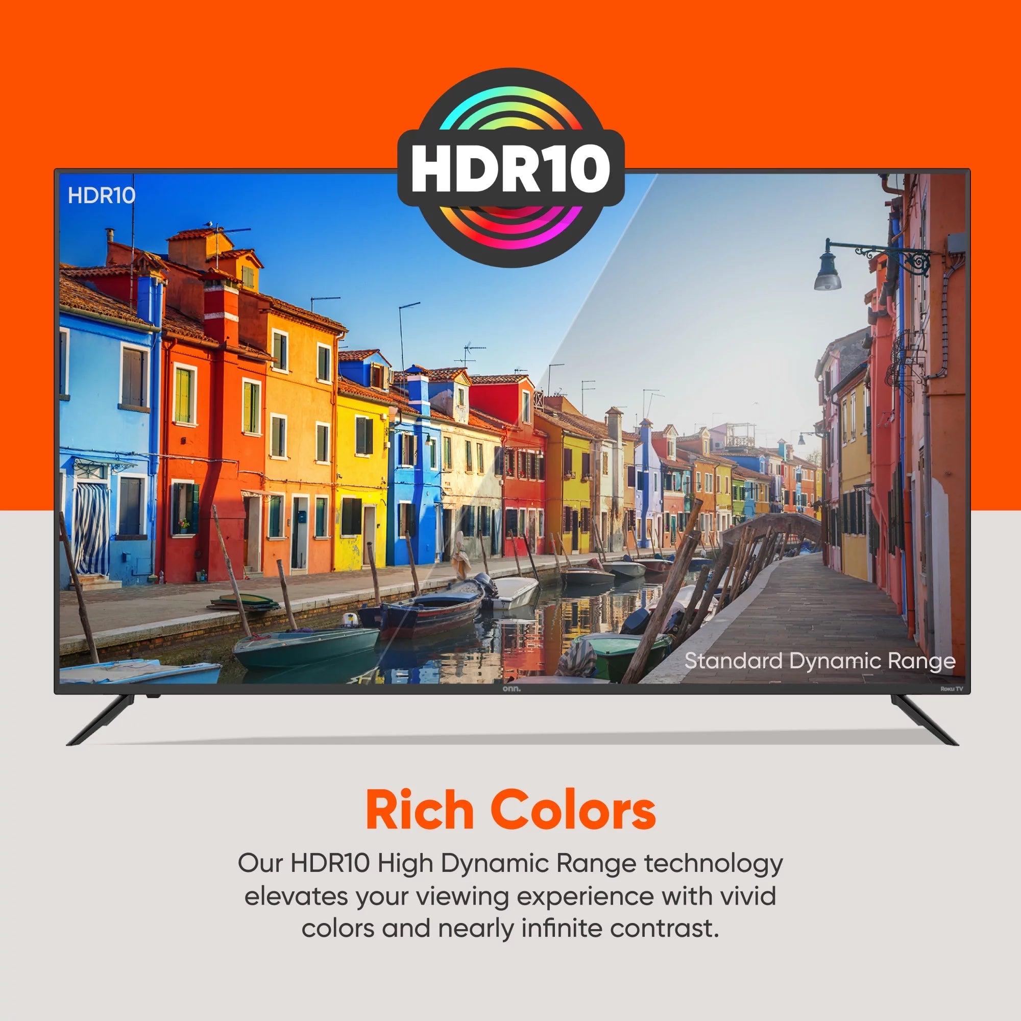 onn. 50" Class 4K UHD Roku Smart TV HDR M266