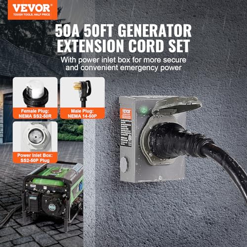 VEVOR 200A Generator Transfer Switch, 48000W Manual Double-Throw, 120/240V, NEMA 3R O290