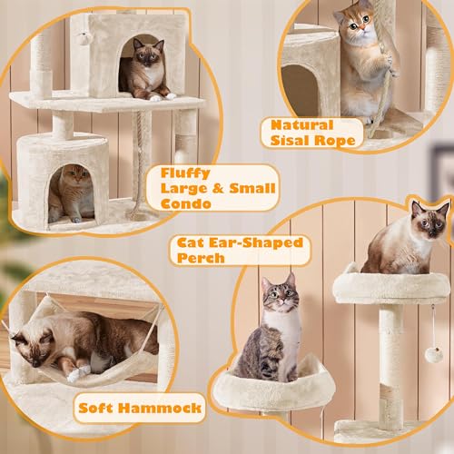 Yaheetech 62.5in Cat Tree with Platform & Hammock, Dark Gray L747397