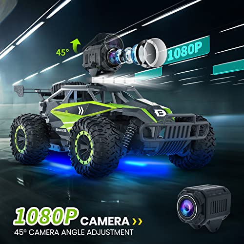 DEERC DE65 Remote Control Car with 1080P HD Camera, 1:16 Scale RC Monster Truck P9812