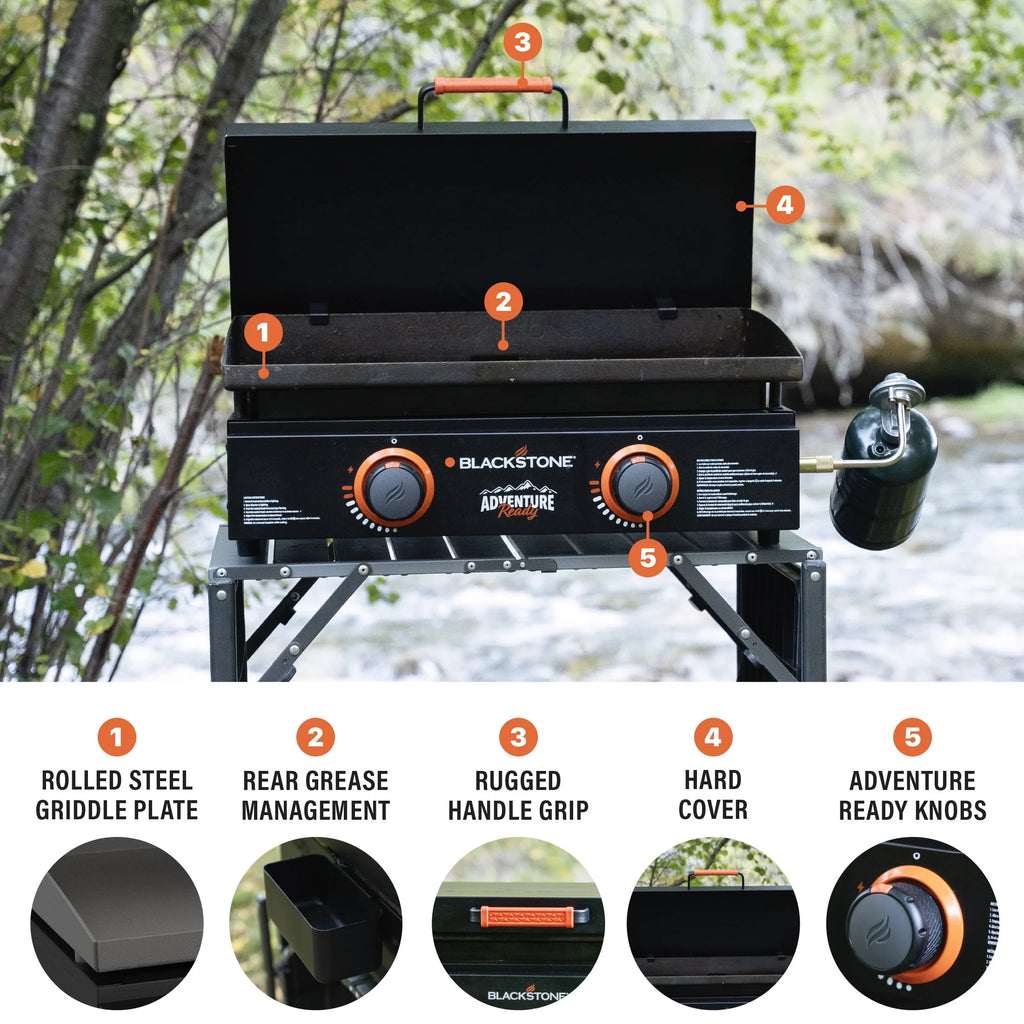 Blackstone Adventure Ready 2-Burner 22 Propane Griddle with Hard Cover U184511