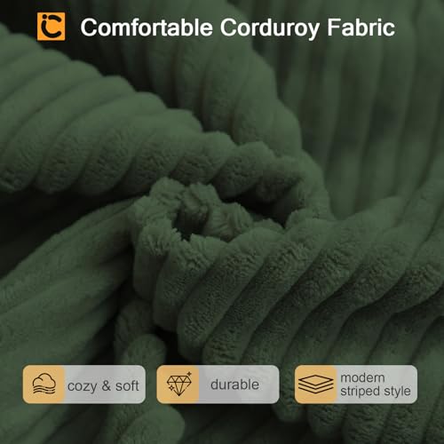 COMAX Folding Sofa Bed Convertible Chair Bed Corduroy 3-in-1 Floor Couch, Dark Grey E940