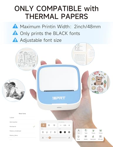 iDPRT Portable Sticker Maker Machine with 1 Roll Sticker Paper, Mini Thermal Printer for Study Notes, DIY, Labels, Grey J29332