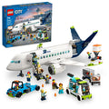 LEGO City Passenger Airplane 60367 Building Toy Set; Fun Airplane STEM Toy for Kids with a Large Airplane, Passenger Bus, Luggage truck, Container Loader, and 9 Minifigures