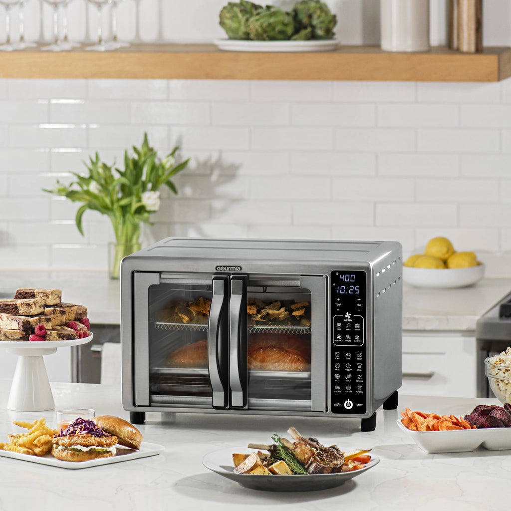 Gourmia Digital Air Fryer Toaster Oven, 6 Slice, Stainless Steel Y1038