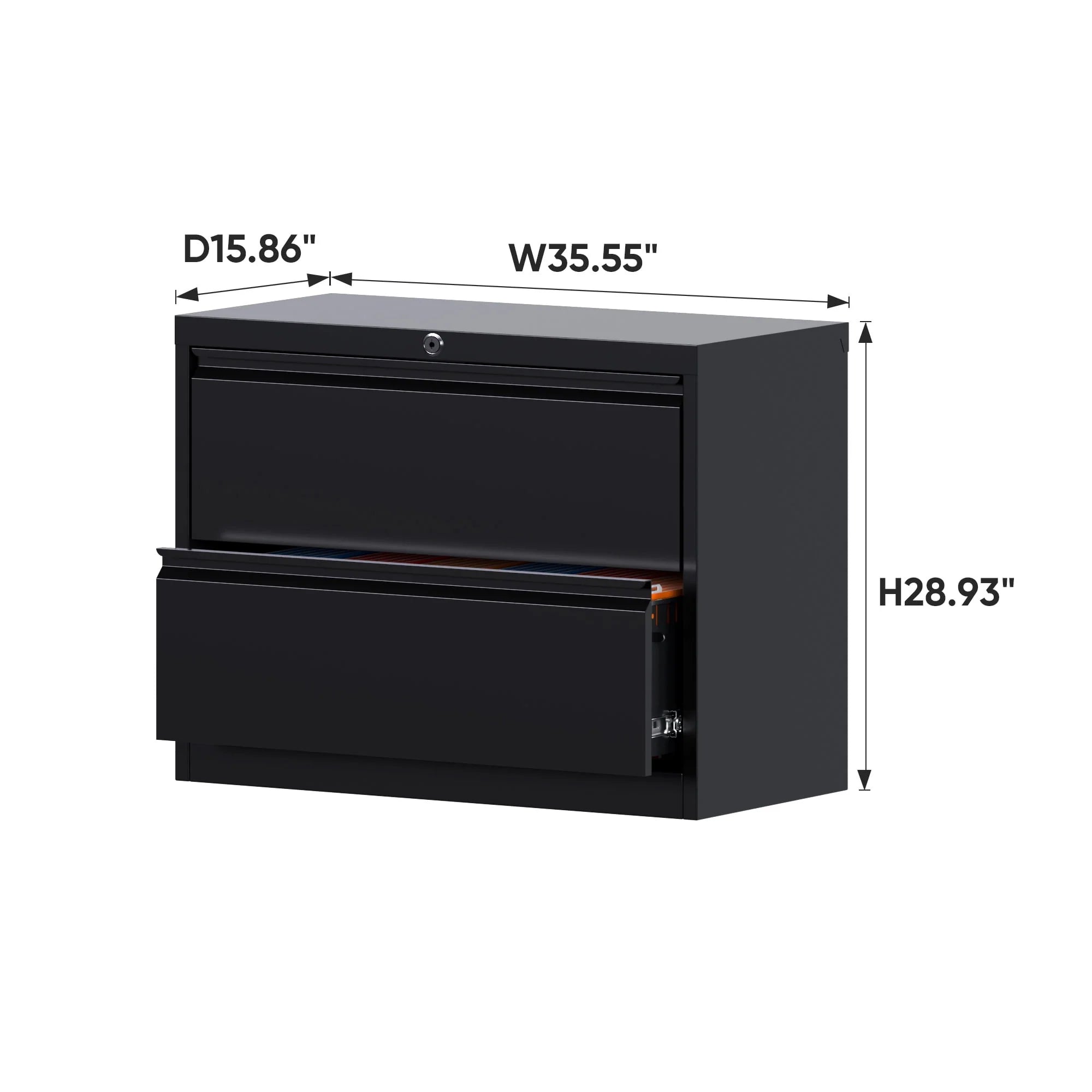 SUPEER 4 Drawer File Cabinet with Lock, Metal Vertical Storage, Black E499
