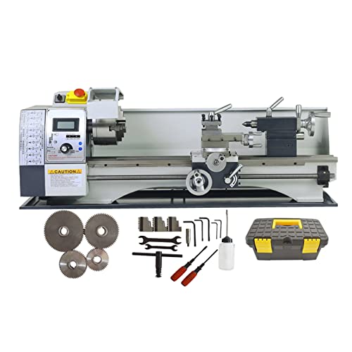 INTBUYING 8"x24" Benchtop Metal Lathe 1100W Brushless Motor 50-2500RPM Precision Mini Lathe Machine for Metal/Woodworking Industrial & Hobby Use with Metric Thread WM210V 110V