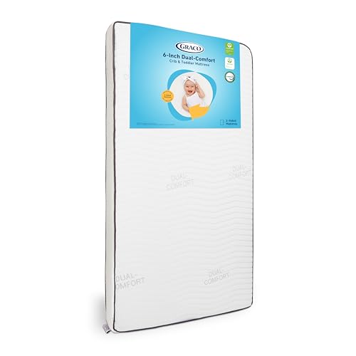 Graco 6-Inch Dual-Comfort Crib & Toddler Mattress, GREENGUARD Gold Certified V830838