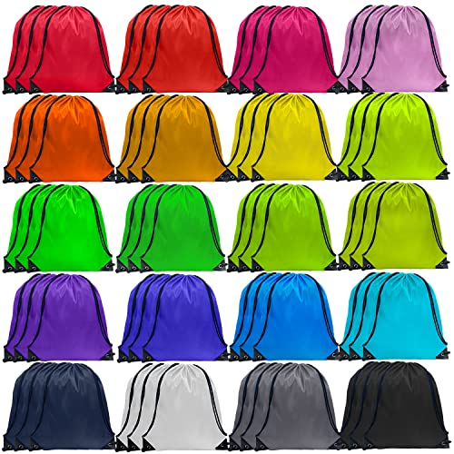 GoodtoU 40 Pack Drawstring Backpacks Waterproof Nylon Cinch Bags for School Gym N792