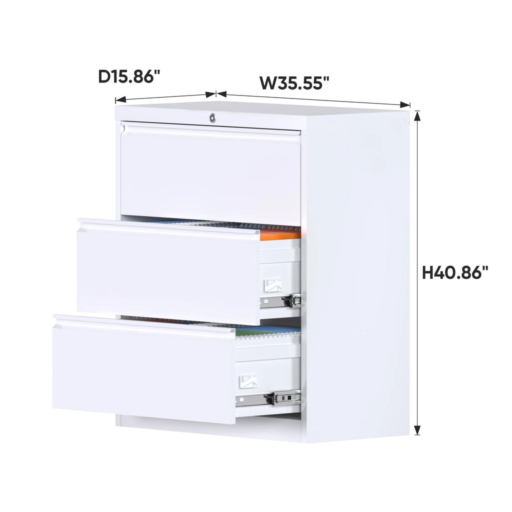 SUPEER 4 Drawer File Cabinet with Lock, Metal Vertical Storage, Black E499