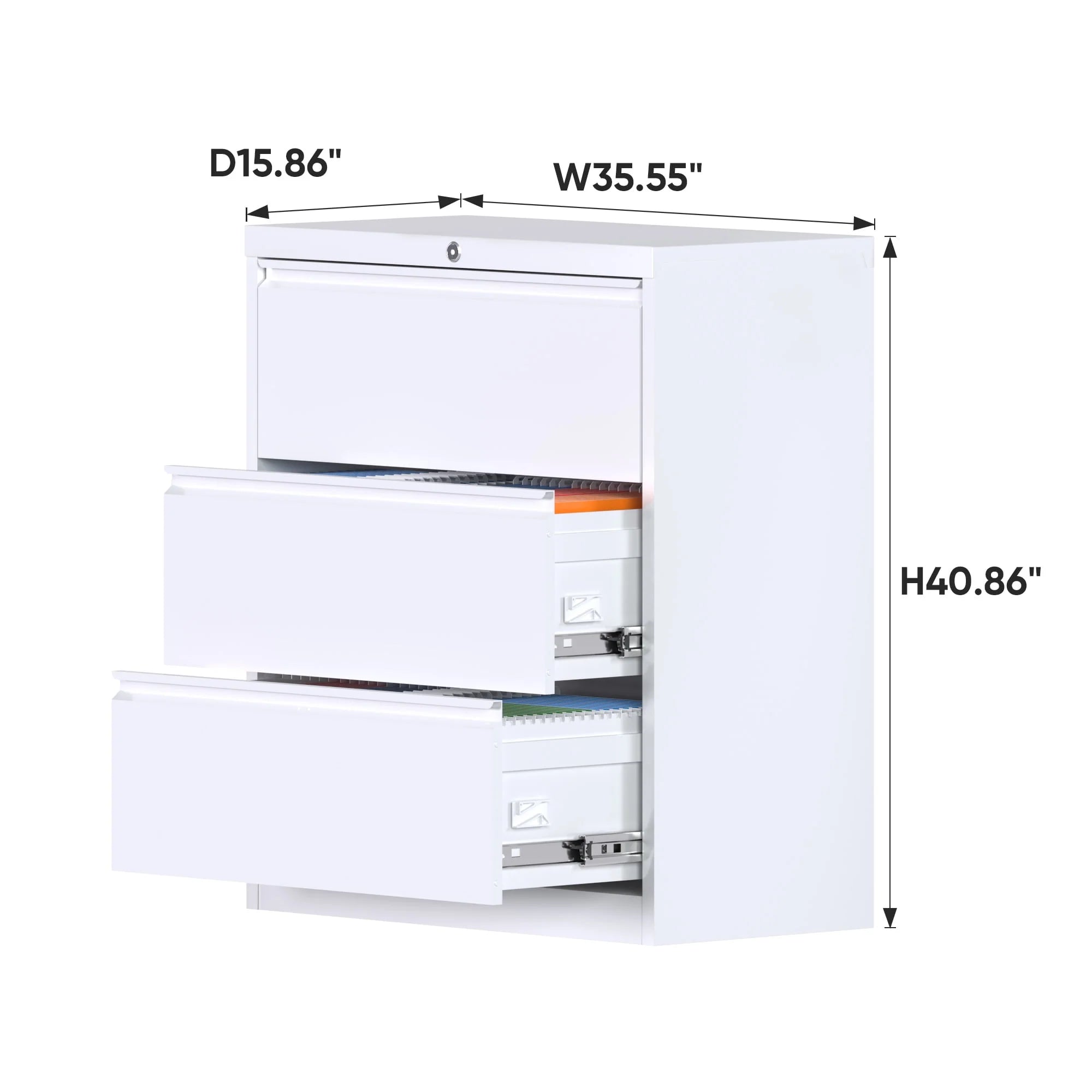 SUPEER 4 Drawer File Cabinet with Lock, Metal Vertical Storage, Black E499