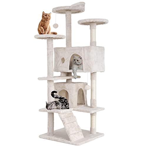 ASHY 54in Cat Tree with Scratching Post for Indoor Cats I993