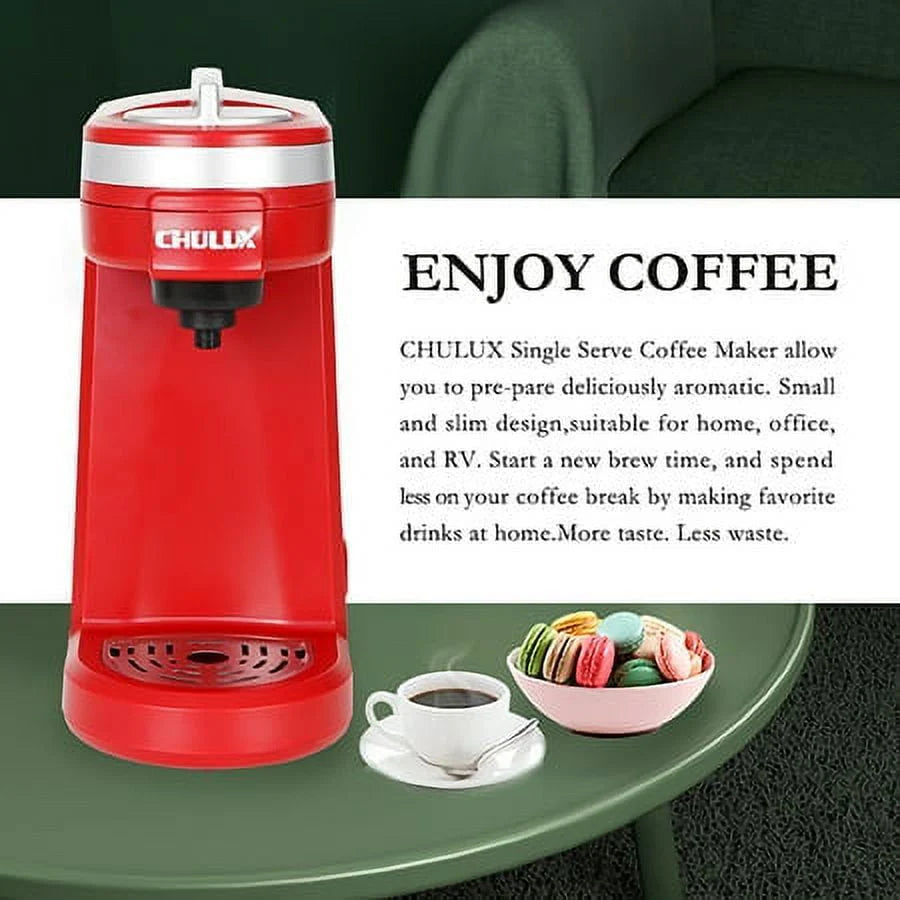 CHULUX Mini Single Serve Coffee Maker for K Pod & Ground Coffee U7469